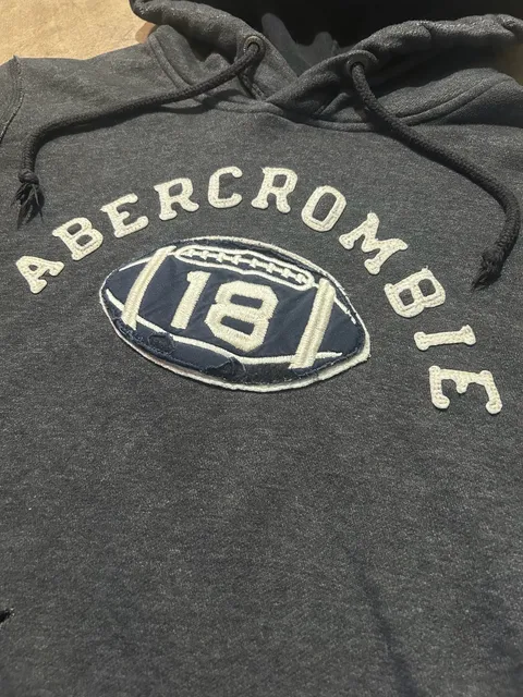 Vintage Abercrombie & Fitch Embroidered Football Graphic Hoodie