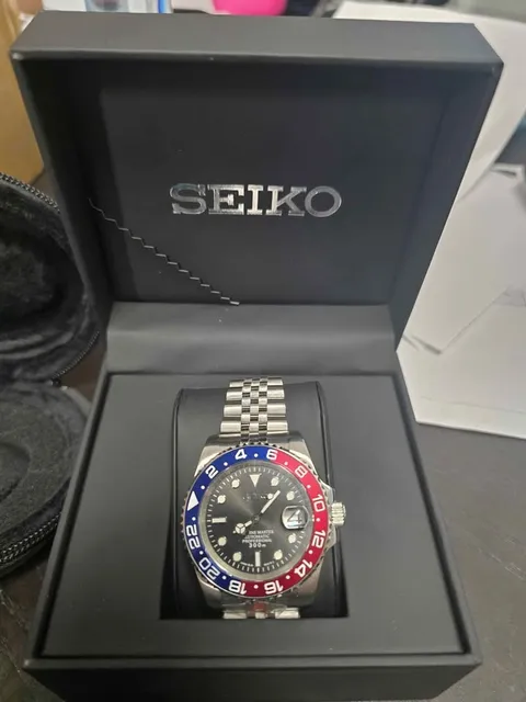 Seiko Custom Mod NH35 Pepsi Bezel Jubilee Watch 40mm