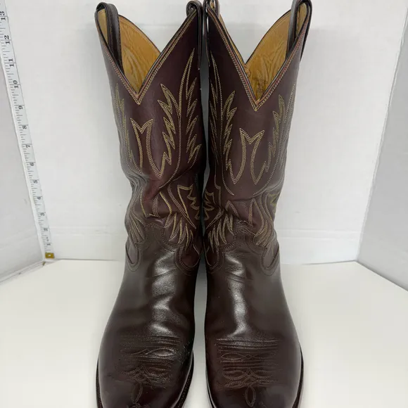 Vintage Justin Men's Brown Leather Western Cowboy Boots Size 10 D Style 5404
