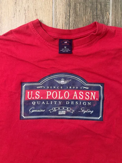 Vintage U.S. Polo Graphic T-Shirt Size M Red Quality Design