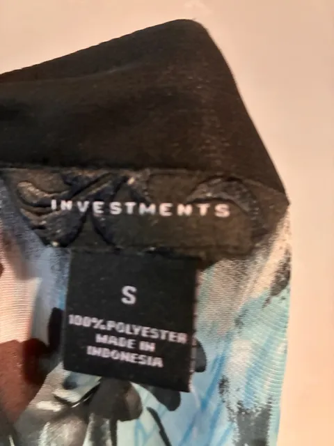 Investments II Pullover Blouse Women's Dark Aqua on Light Aqua Striped