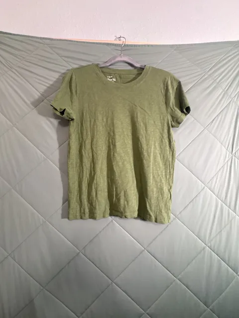 J.Crew Girlfriend Tee Size S Green Short Sleeve Slub Cotton
