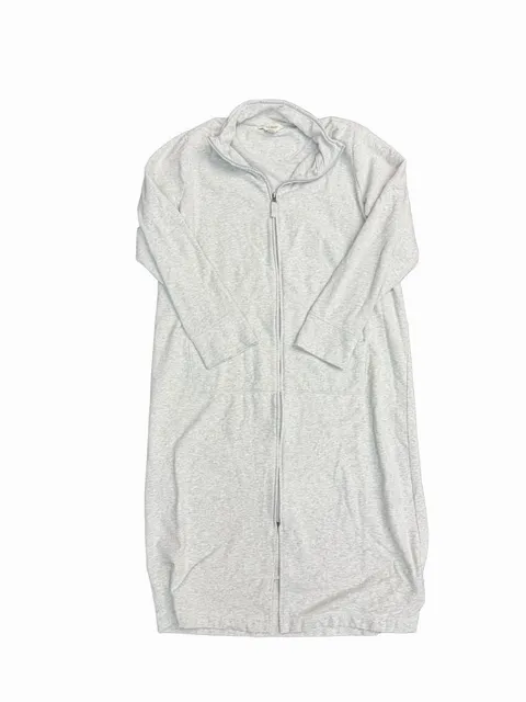 L.L. Bean Full Zip Lounge Dress Grey Cotton Spandex 500216