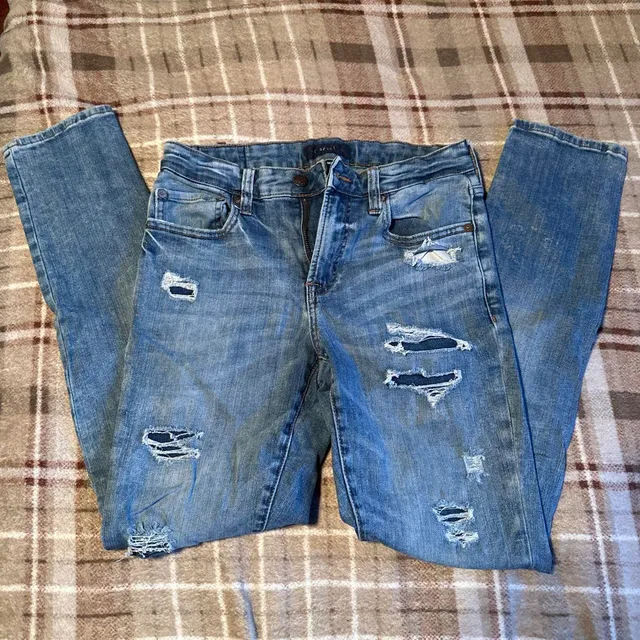 Aeropostale Skinny Jeans Size 30/32 Blue Ripped Distressed Denim
