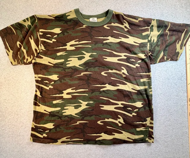 Pro Bestplay Camouflage T-Shirt Size 3XL Green Brown Cotton USA