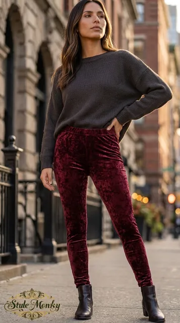 Stule Monky Velvet Pants Red