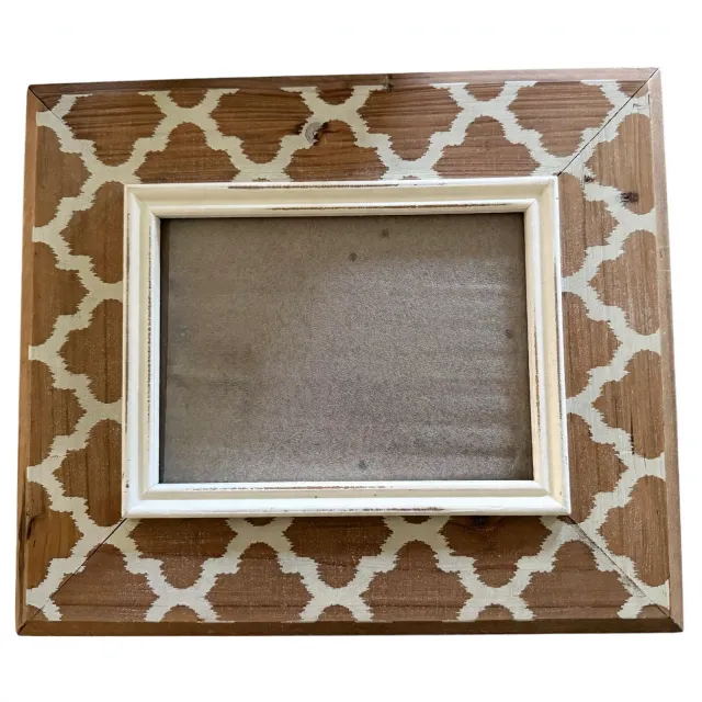 Harbor Town Industries Wooden Picture Frame 5x7 Brown Moroccan Trellis