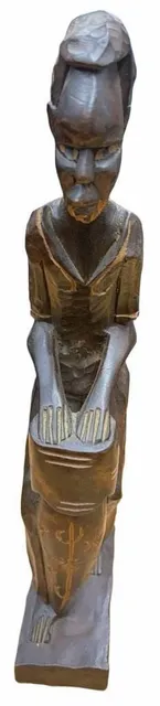 Hand Carved Wooden African Tribal Drummer Figurine Statue