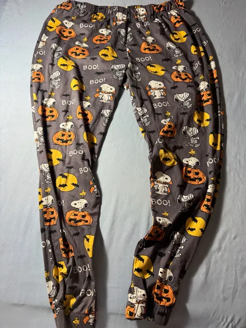 Munki Munki Peanuts Snoopy Halloween Sleep Pants Size XL Gray