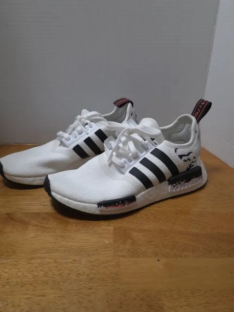 Adidas NMD_R1 White Black Solar Red Sneakers