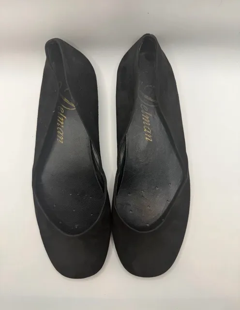 Delman Ballet Flats Size 6 M Black Suede Slip On Shoes