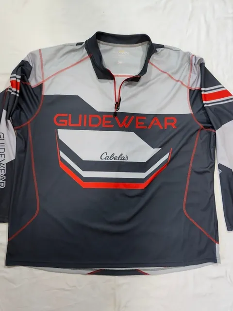 Cabela's Guidewear Long Sleeve 1/4 Zip Shirt XXL Gray Red