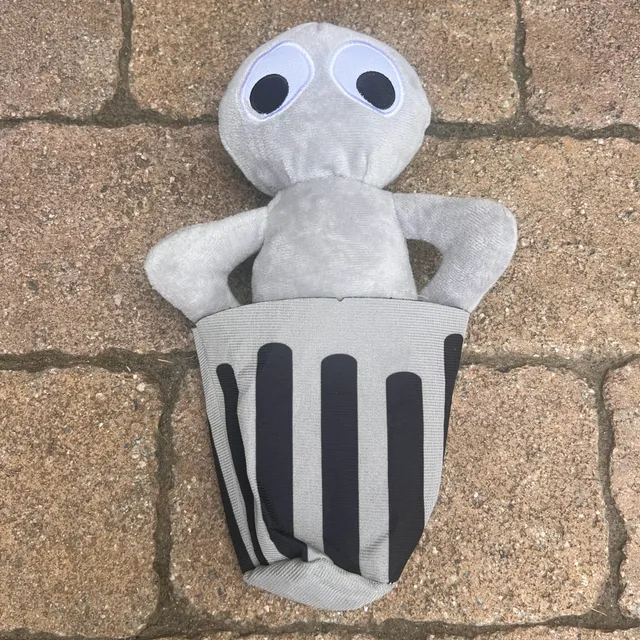 Rainbow Friends Grey Trash Can Plush Toy 12 Inch Stuffed Doll