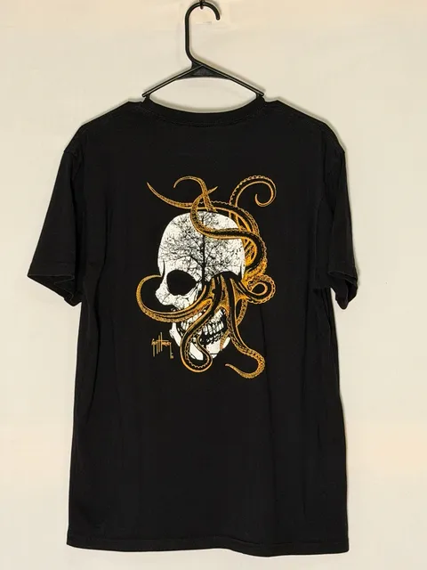 Guy Harvey Skull Octopus Graphic T-Shirt Size L Black