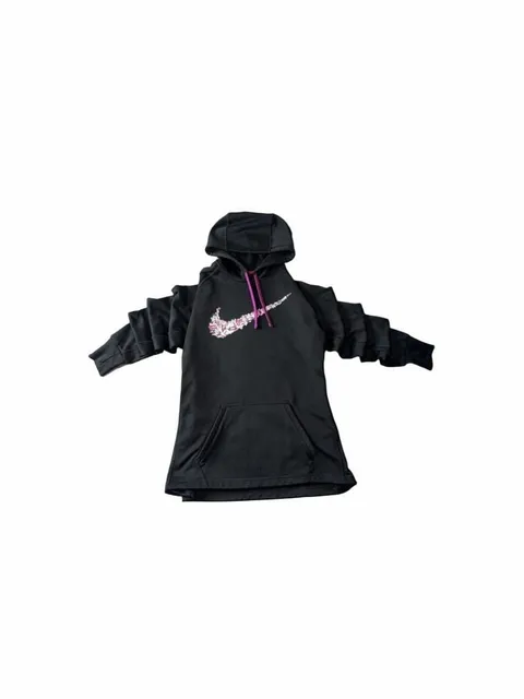 Nike Therma-Fit Hoodie Size M Black Pink Just Do It Swoosh