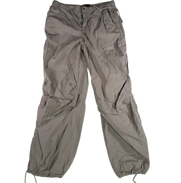 ASOS Design Parachute Pants Size 32/30 Taupe Utility Cargo Drawstring 