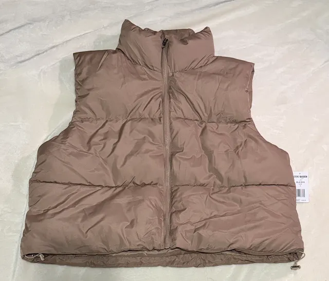 Steve Madden Puffer Vest Size XL Sand New With Tags