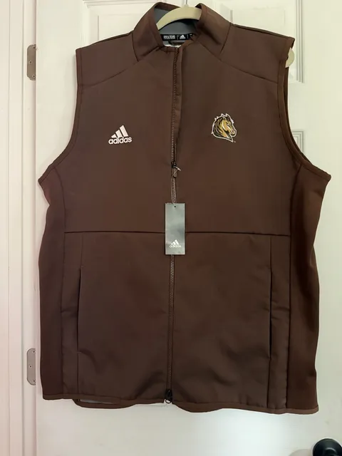 Adidas Full Zip Vest Size L Brown
