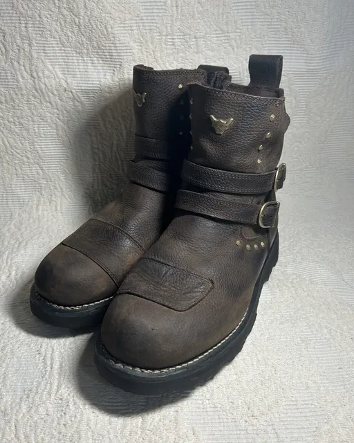 Harley-Davidson Amesbury Waterproof Motorcycle Boots Brown Leather