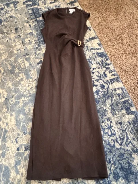 Rachel Zoe Dress Size S Brown Sleeveless Gold Ring Belt