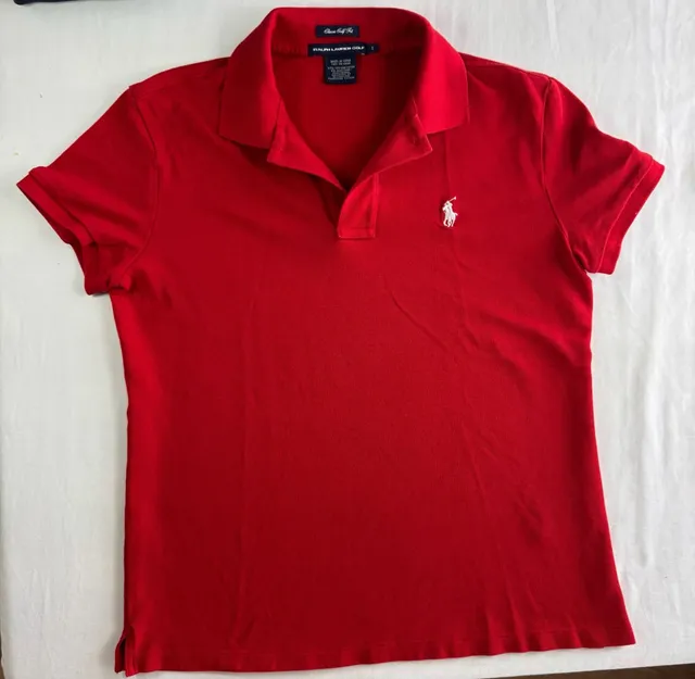 Ralph Lauren Golf Polo Shirt classic golf tee girls Size S Red Poipu Bay 