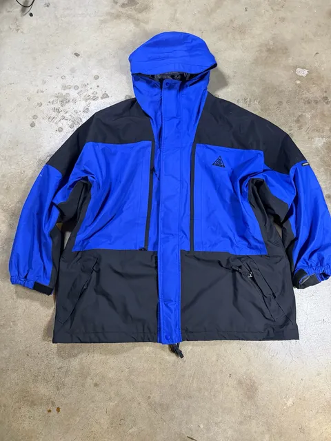 Nike ACG Jacket Size XL Vintage Blue Black Windbreaker Parka
