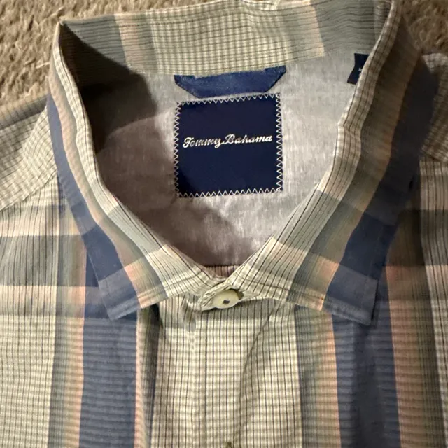 Tommy Bahama Long Sleeve Plaid Button Up Shirt Size L
