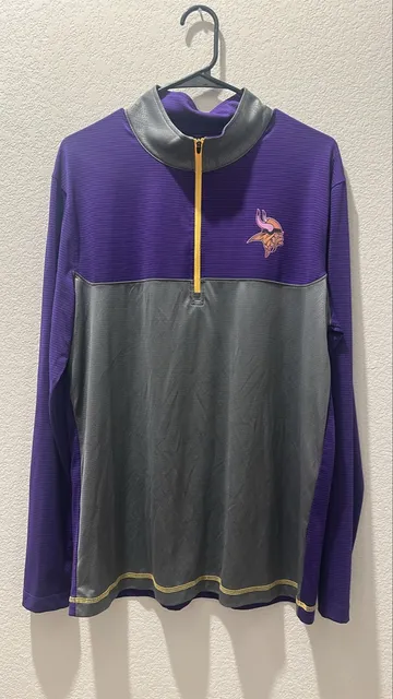 Nike Minnesota Vikings NFL 1/4 Zip Pullover Jacket Purple Gray