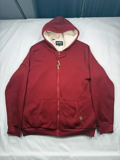 Buffalo David Bitton Full Zip Sherpa Lined Hoodie XL Red Vintage Collection