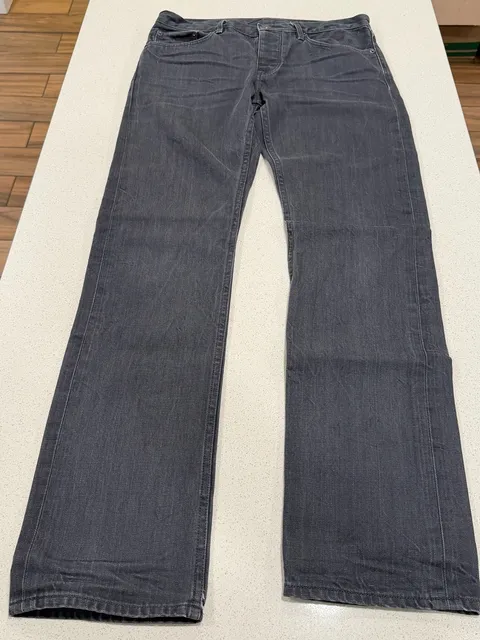 Burberry Brit Mens Jeans 30x32 Gray Denim Straight Leg Button Fly Designer