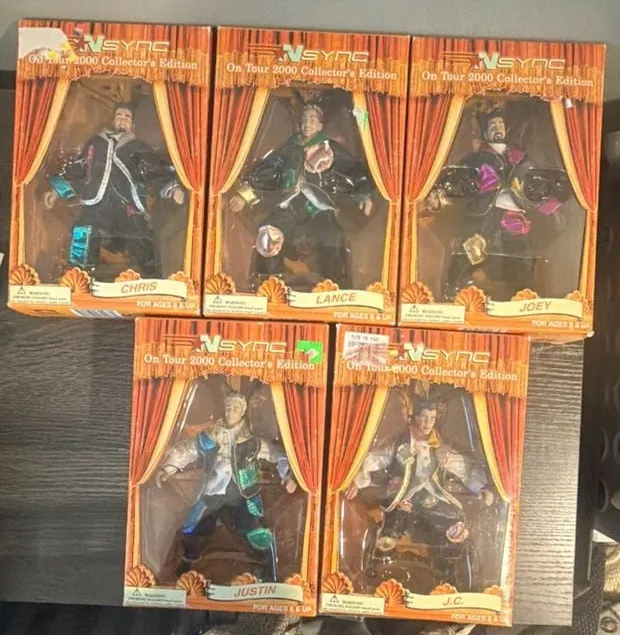 NSYNC On Tour 2000 Collector's Edition Marionette Set of 5 Dolls