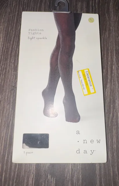 A New Day Black Fashion Tights Light Sparkle Size M/L