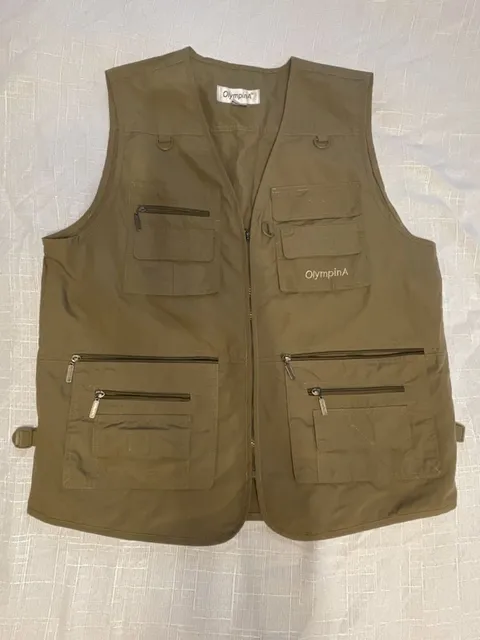 OlympinA Multi Pocket Utility Fishing Vest Size L Brown Outdoor Travel
Hiking