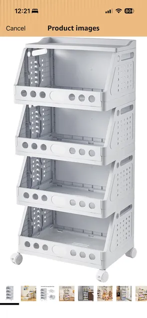 Uforu Foldable Storage Bins 5 Tiers White