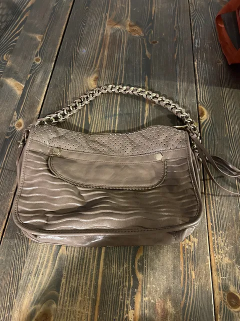Gianni Bini Taupe Perforated Shoulder Bag Purse