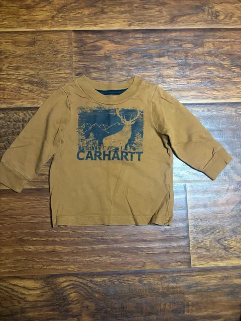 Carhartt Graphic Long Sleeve Deer Tee Size 3M Brown