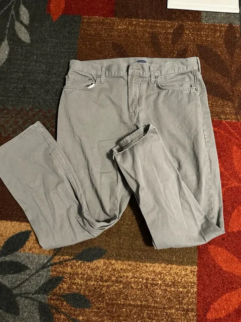 Old Navy Straight Pants 34x30 Gray Cotton