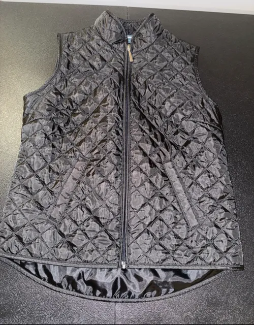 Karen Scott Quilted Vest Size PS Black Full Zip