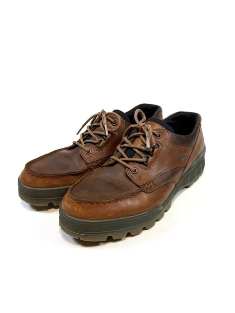 ECCO Men's Track 6 GTX Shoes EU 47 US 13 Gorpcore Heritage Workwear Normcore Americana Brown Bison Leather Gore-Tex Waterproof Moc Toe Oxford Low Hiking Lace-Up Lug Sole Slovakia