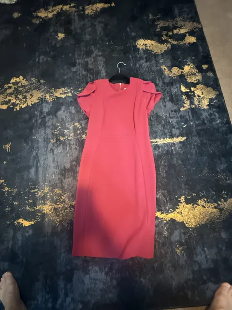 Calvin Klein Tulip Sleeve Sheath Dress Size 8 pink purple 