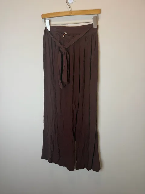 Free People Brown Wide Leg Pants