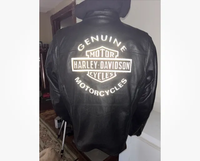 3-in-1 Harley Davidson Leather Motorcycle Jacket REFLECTIVE