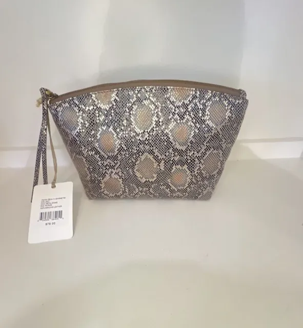 Hobo Collect Leather Makeup Bag Metal Snake