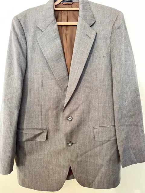 Marc Jeffries Wool Herringbone Blazer Sport Coat Grey