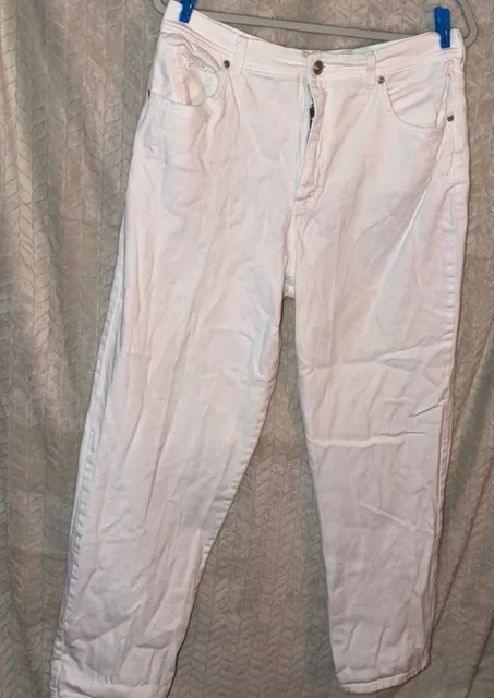 Gloria Vanderbilt Jeans Size 14 White Straight Leg Denim