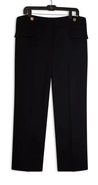 New Calvin Klein Dress Pants Size 14W Black Gold Button Details
