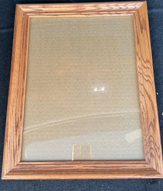 Vintage Oak Wood Picture Frame 10x13 Brown Wall Hanging