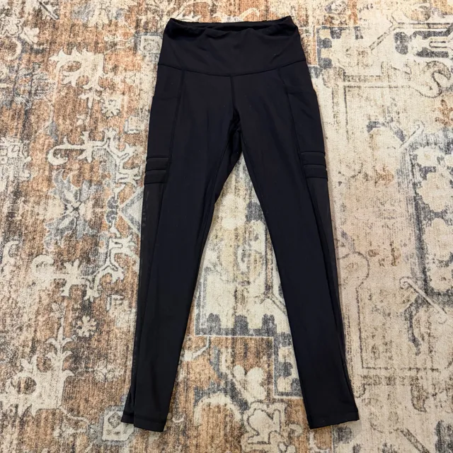 The North Face FlashDry Leggings Size S Black Mesh Pocket Athletic Pants