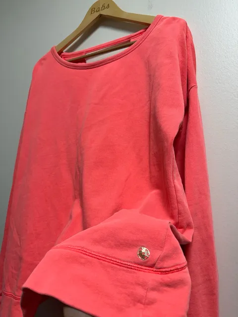 Lilly Pulitzer Long Sleeve Sweatshirt Size L Pink Twist Back