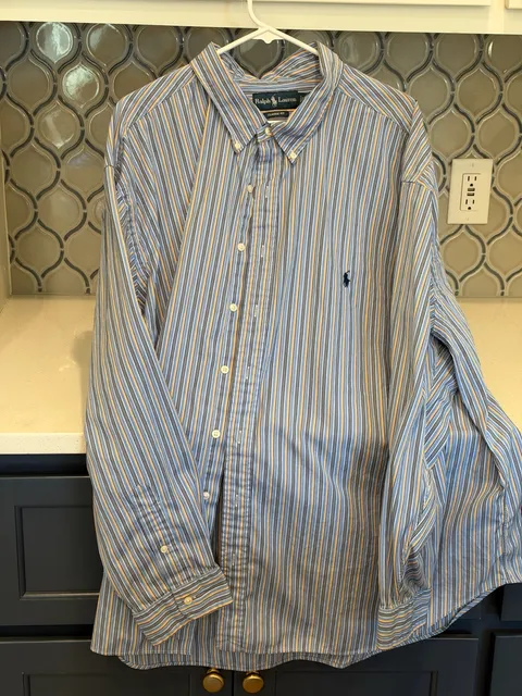 Ralph Lauren Classic Fit Striped Long Sleeve Button-Down Shirt Size 4XB